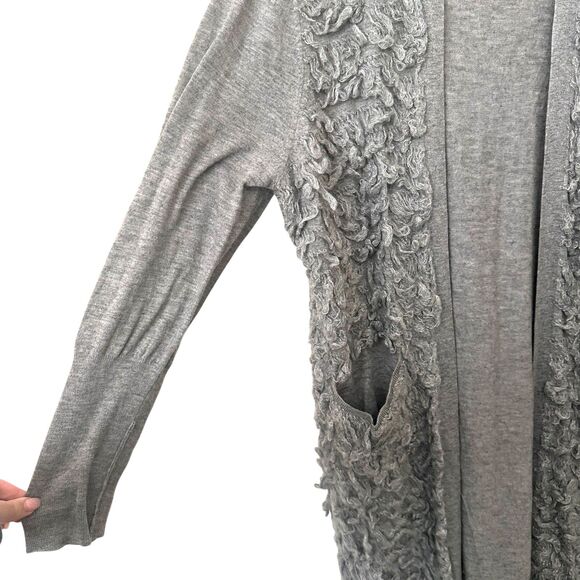 THE GREAT‎ Wool Blend Loop Fringe Long Cardigan Sz 2 (Medium) - Picture 4 of 5